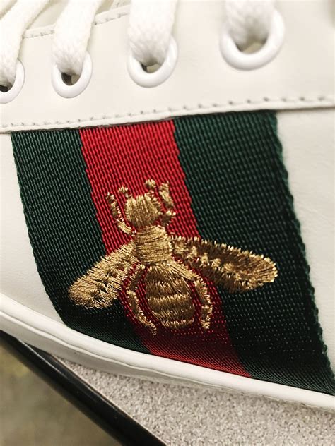 gucci heels bee|Gucci ace embroidered bee shoes.